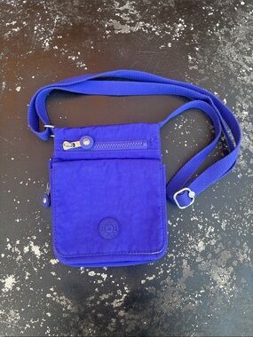 Kipling Blue Purple Eldorado Mini Multi-Compartment Crossbody Bag